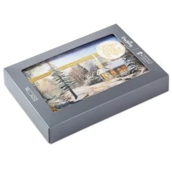 Hallmark Thomas Kinkade Country Church Religious Boxed Christmas Cards, Pack Of 16