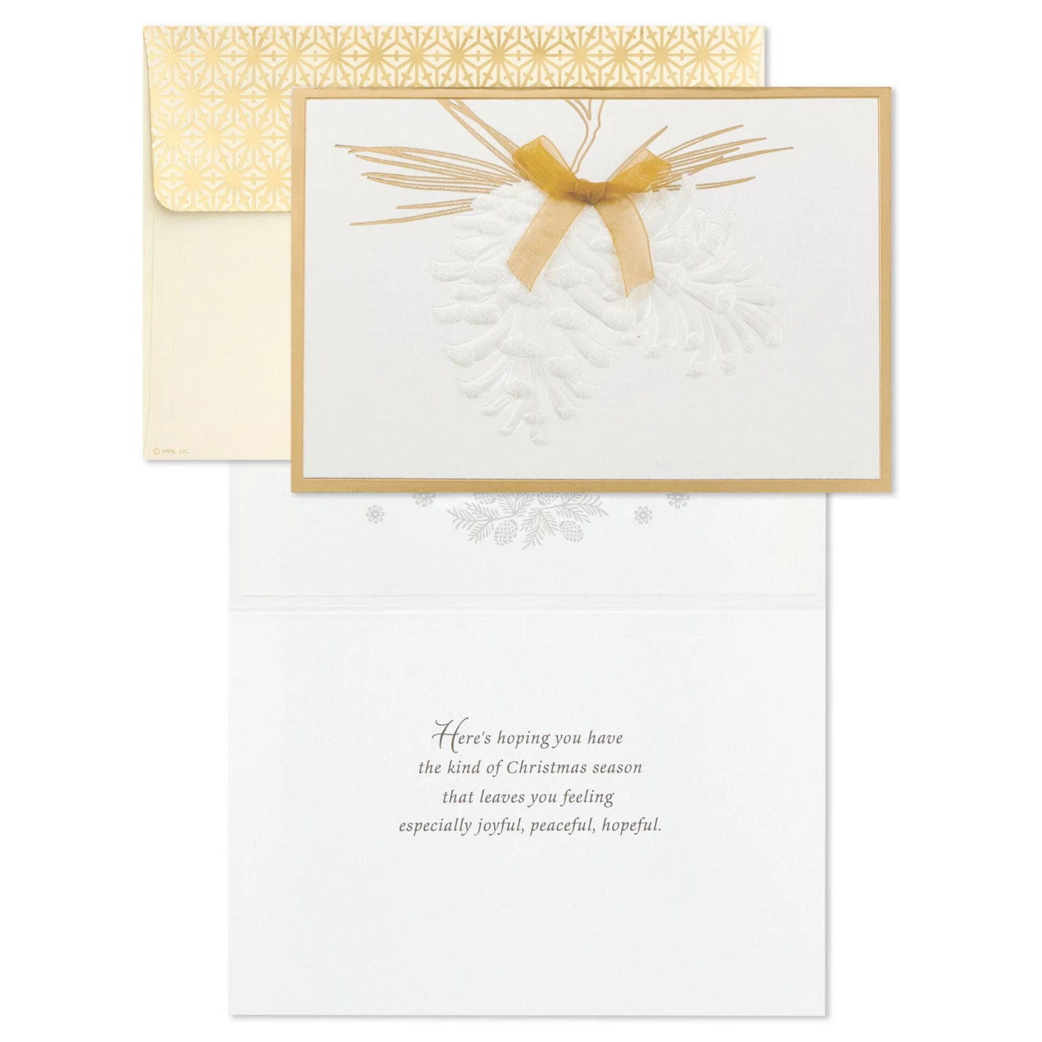 Hallmark Embossed White Pinecones Boxed Christmas Cards, Pack Of 12 - Image 2