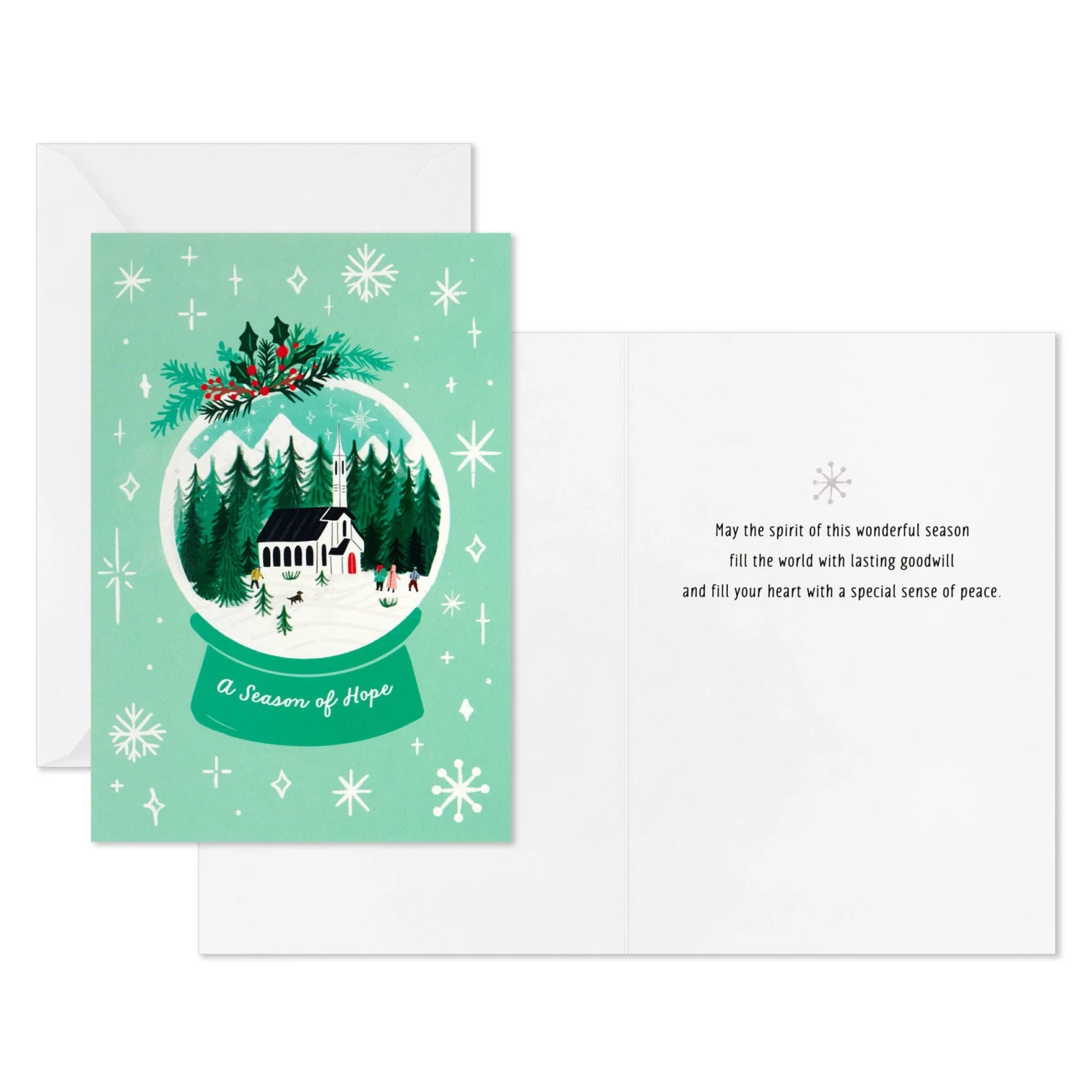 Hallmark Season Of Hope Snow Globe Boxed Christmas Cards, Pack Of 16 - Image 2