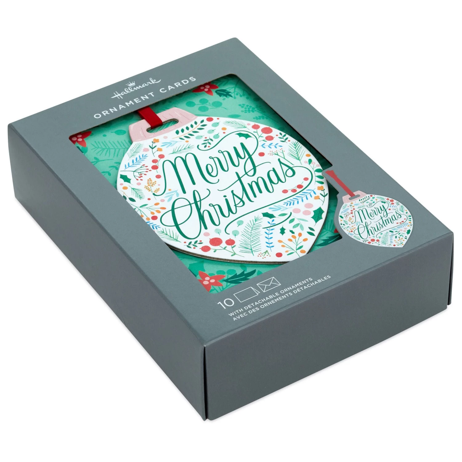 Hallmark Christmas Spirit Boxed Christmas Cards With Detachable Ornaments, Pack Of 10