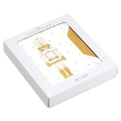 Hallmark Ivory And Gold Nutcracker Boxed Christmas Cards, Pack Of 10