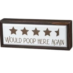 Toilet Box Sign Would Poop Here Again