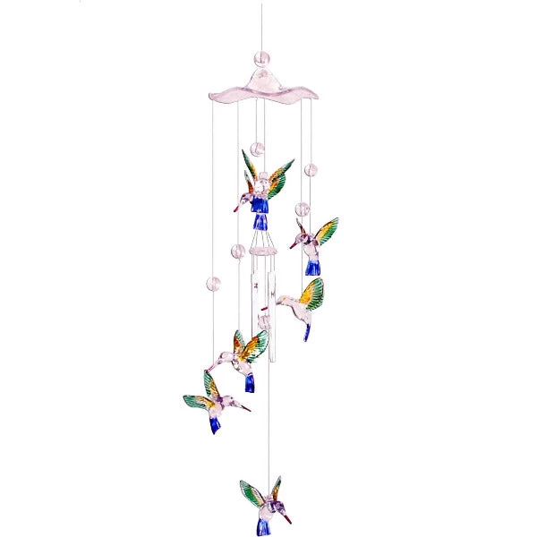 Colorful Acrylic Hummingbirds Wind Chime