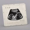 Baby's Ultrasound Frame "A Miracle Waiting To Be Seen" In Ivory And Silver Jewels Holds 4x3 Photo