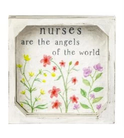 Nurses Are Angels Of The World Wood Sign 6" X 6"