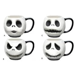 Monogram Nightmare Before Christmas Mug 4-Piece Set: Jack Expressions