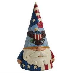 Jim Shore Heartwood Creek Gnome Of The Free Patriotic Gnome With Bald Eagle Hat Figurine 11.5" Figurine
