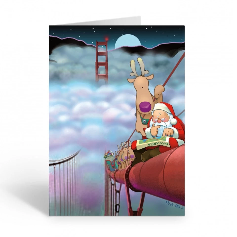 Lost In The San Francisco Fog Boxed Christmas Cards Pack Of 18