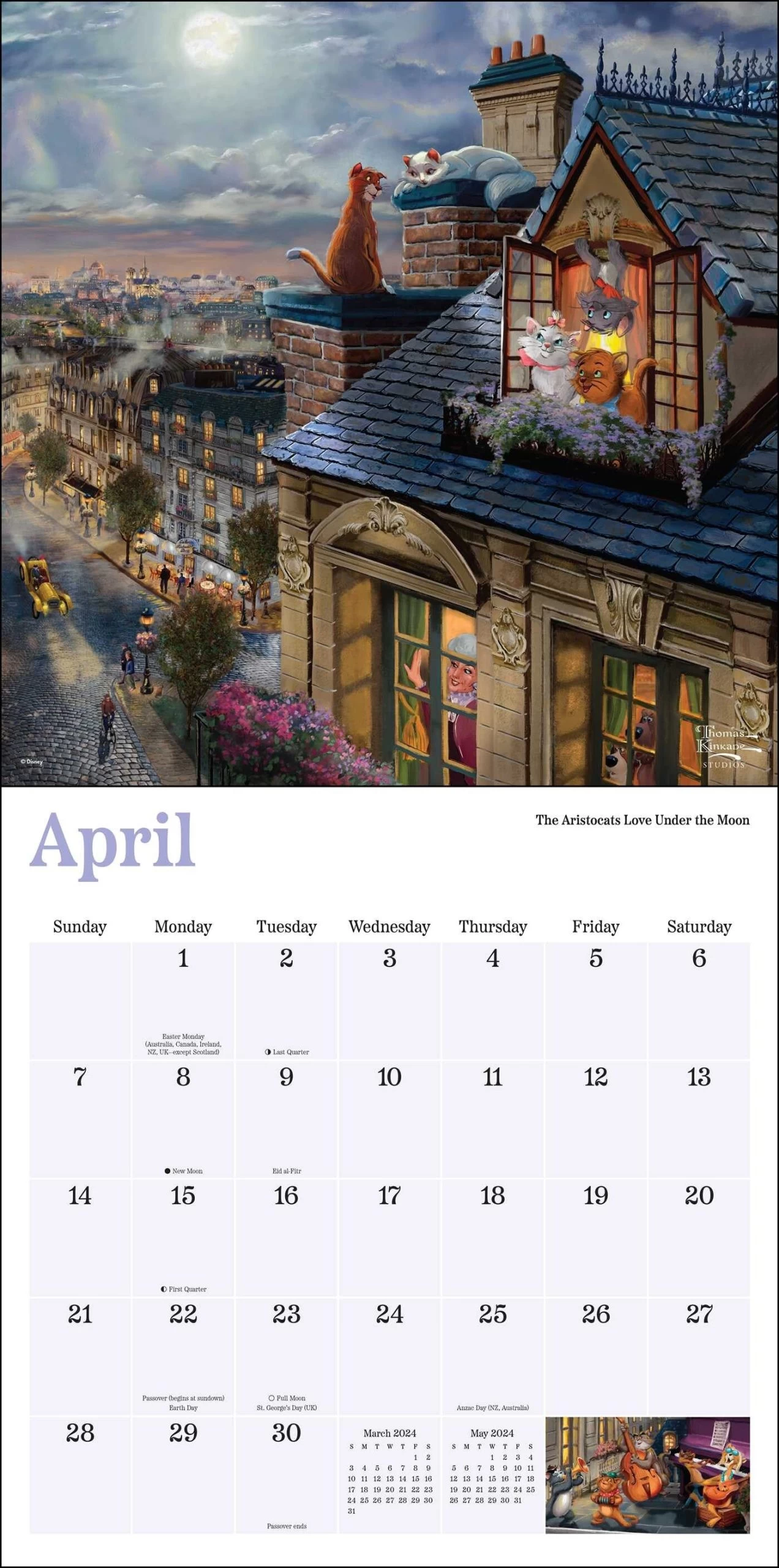 Disney Dreams Collection By Thomas Kinkade Studios: 2024 Wall Calendar - Image 2