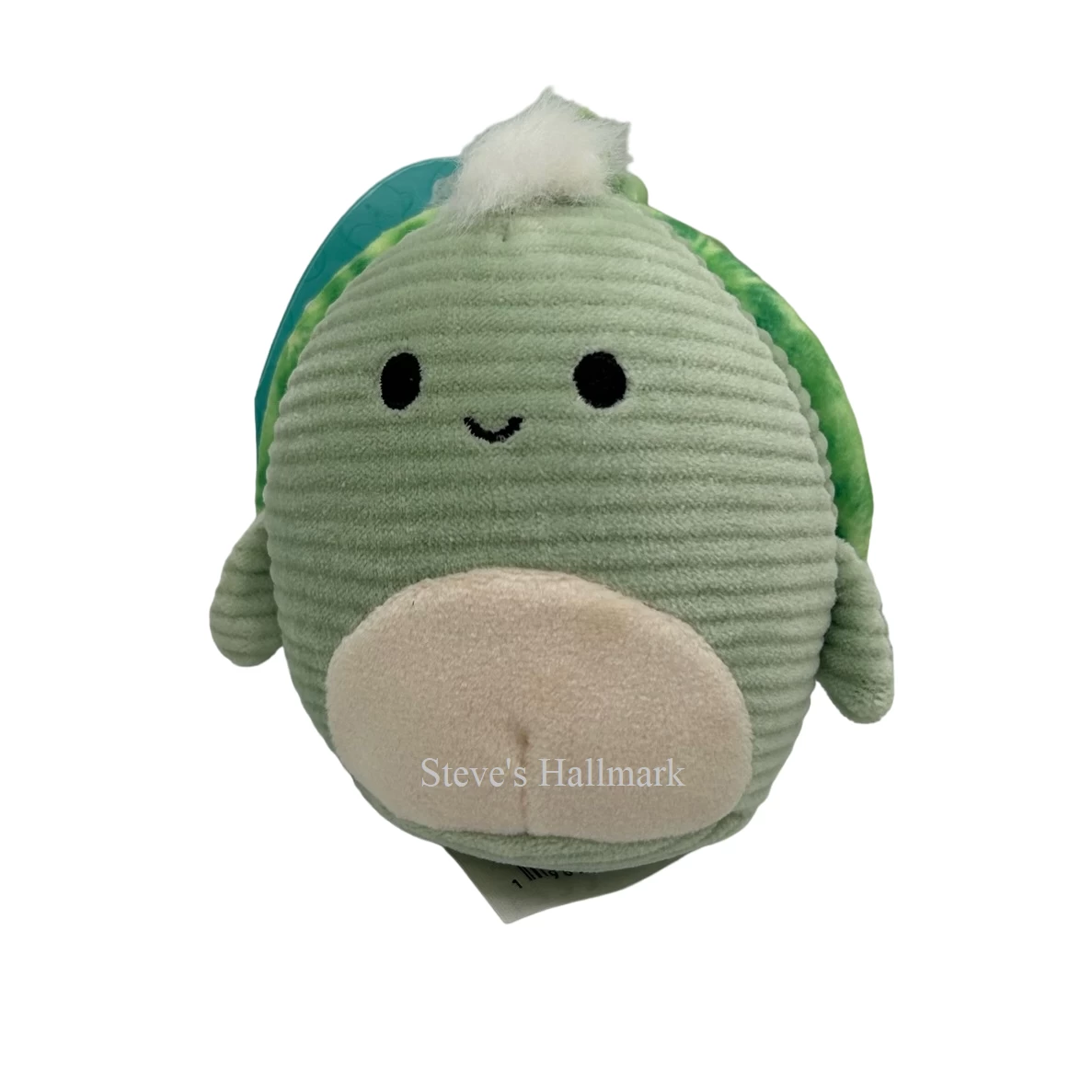 Squishmallow Barnes The Green Sea Turtle Corduroy 3.5" Clip Stuffed Plush By Kelly Toy
