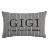 Gigi Is My Favorite Name Striped Woven Cotton Lumbar Pillow