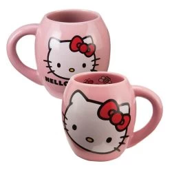 Hello Kitty With Red Bow Pink 18 Oz. Oval Ceramic Mug