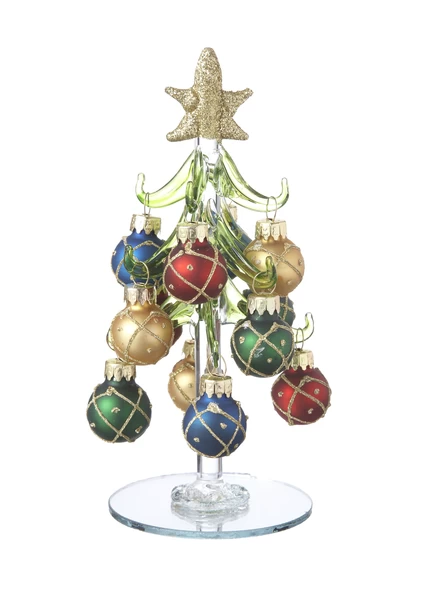 Glass Christmas Trees With Ornaments 6" Tall - Image 2